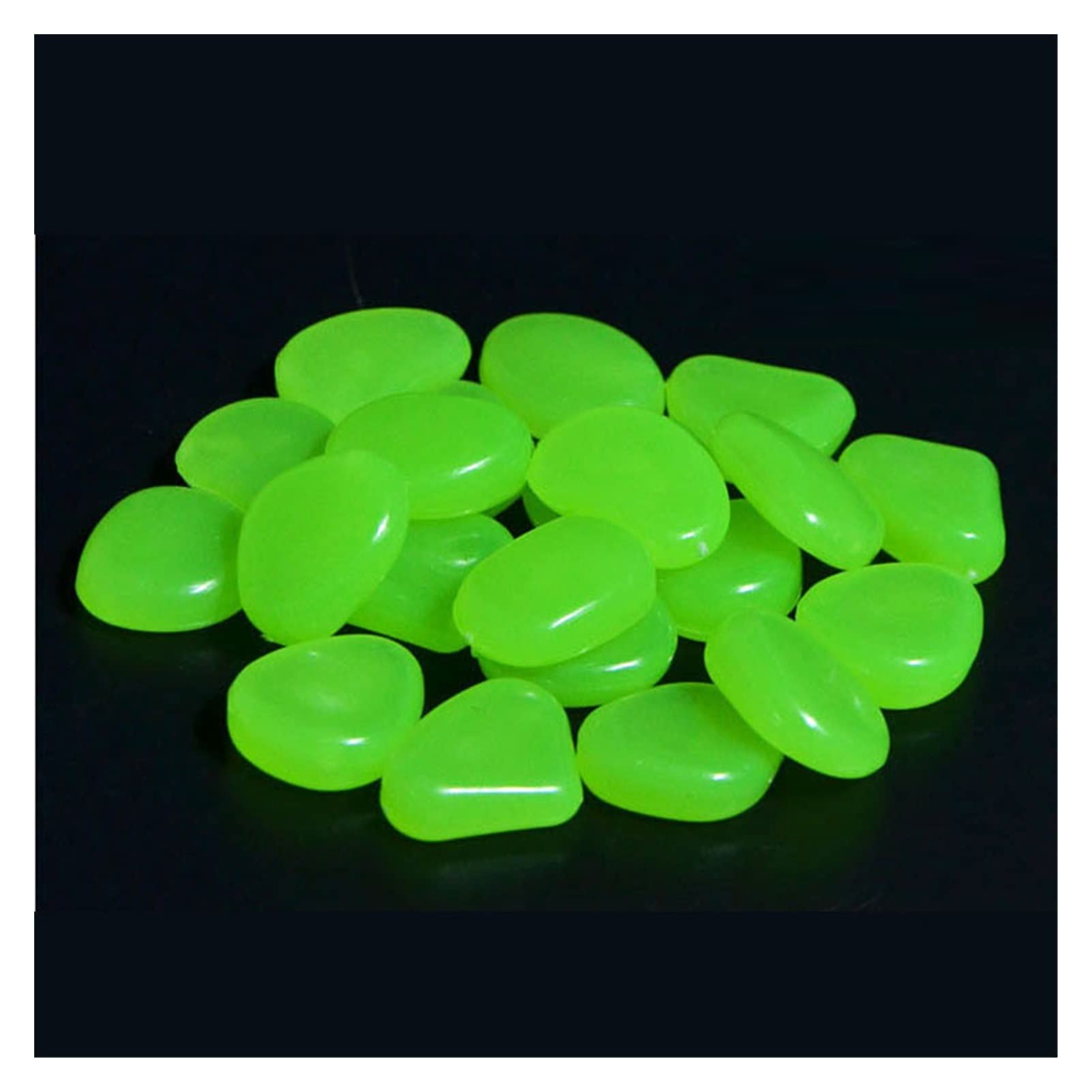 Guijarros Decoración de jardín Piedras Luminosas Brillo guijarros Decorativos al Aire Libre Peces Tanque decoración Guijarro Rocas Acuario cáscara Mezcla Color Azul (Color : Green, Size : 400 Pieces