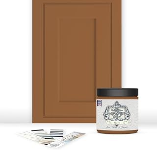 ALL-IN-ONE Paint by Heirloom Traditions, Saddle (Caramel Brown), 8oz Sample - Durable cabinet and furniture paint. Built in primer and top coat, no sanding needed. Includes our 30 featured color card.