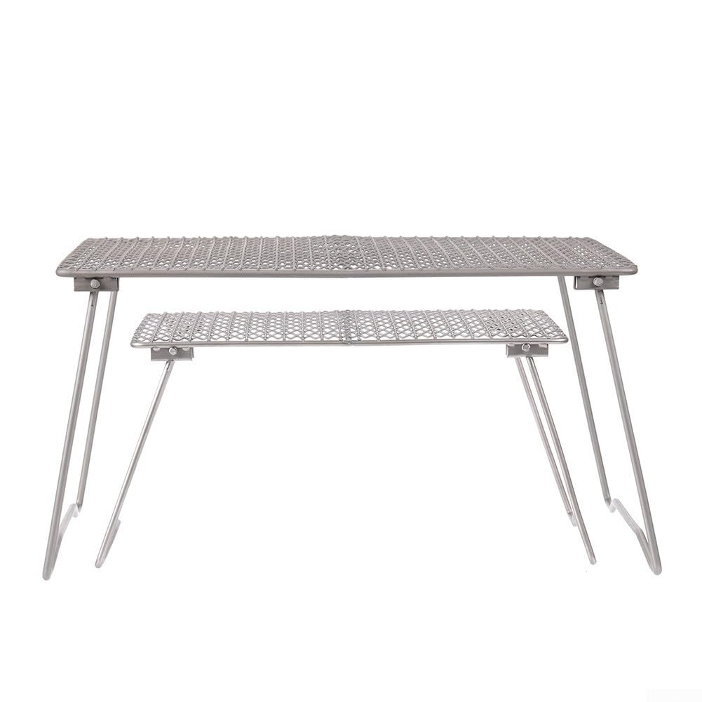 Przenośny składany grill na zewnątrz, lekki aluminiowy grill na węgiel drzewny, na kemping, wędrówki, wędkowanie, kompaktowy i łatwy do przenoszenia, z nogami dla stabilności