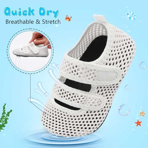 Barerun FS-A2032-WHITEHOLE-20-21 Water Shoes Toddler Boys Girls Quick Dry Barefoot Aqua Shoes Beach Pool Swim Shoes Non Slip Breathable Sandals Lightweight Summer House Slippers Whitehole 5-6 thumb #2