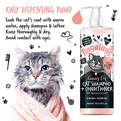 Bugalugs 2in1 Katzenshampoo + Conditioner 500 ml Pumpdosierer