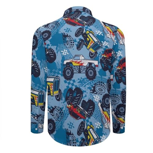 Truck Car Mens Button Down Shirts Long Sleeve Truck Car Dress Shirt Casual Shirts for Men4