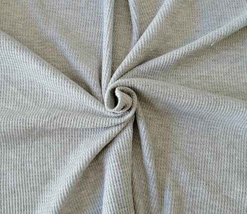 Heather Gray Cotton Blend 2x1 Stretchy Thermal...