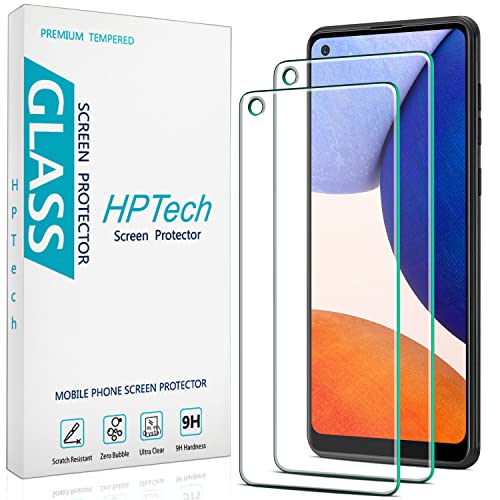 Hptech (2 Pack) Designed For Samsung Galaxy A21S Tempered Glass Screen Protector, Easy To Install, Anti-Scratch, Bubble Free #TOP15