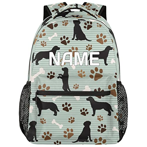 Cute Dog Puppy Custom Backpack for Kids Boys Girls Paw Print Personalized School Bookbag for College Elementary Middle School Bag Casual Daypack Laptop Bag for Women Men4