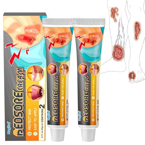 Dekubitus Salbe, 2pc Dekubituscreme, Wundheilung Creme, Dekubitus Prophylaxe, Pflege f&uuml;r bettl&auml;gerige Menschen, Medizinische Hautpflege, schnell wirkende Wundliegen-Behandlungscreme zur Wundheilung