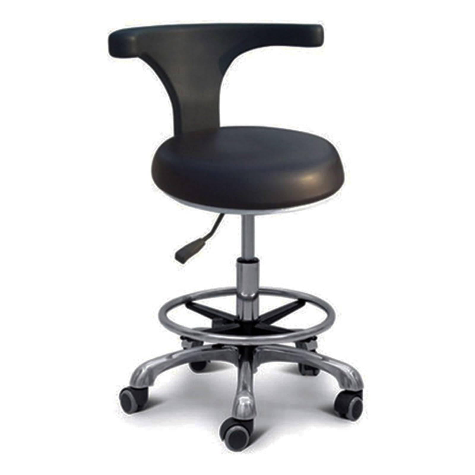 Sattelhocker mit 360° Drehung und Armlehnen, höhenverstellbarer PU-Lederstuhl für Salon, Tattoo, Zahnarzt, medizinischer Gebrauch, bequem und stabil