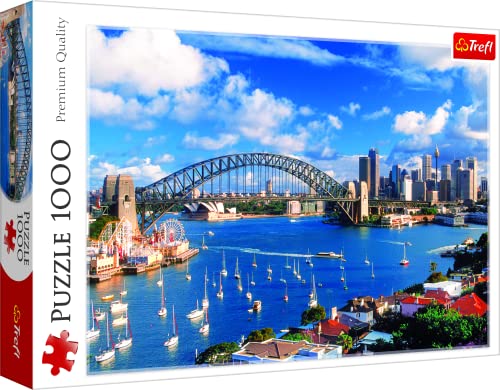 Trefl, Puzzle, Port Jackson, Sídney, de 1000 Piezas, Ciudades del Mundo, Vista, Bahía, Veleros,...