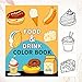 Food and Drink Coloring Book for Adults, Spiral Bound Coloring Books for Adults Relaxation, Single Sided Pages Thick Paper Mindfulness Adult Coloring Book