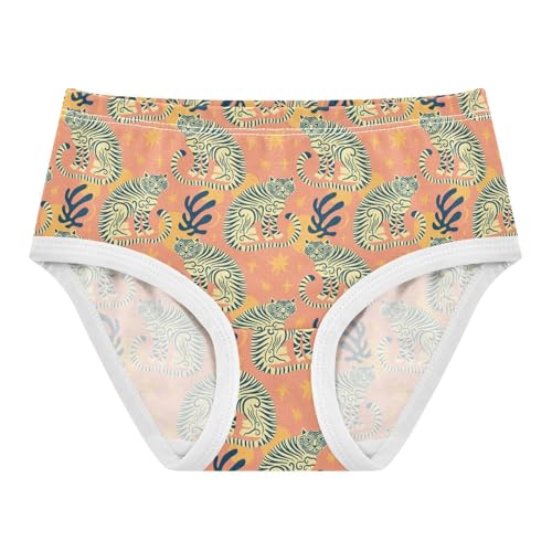 Girls' Underwear Retro Tiger Cotton Stretch Comfort Toddler Panties
