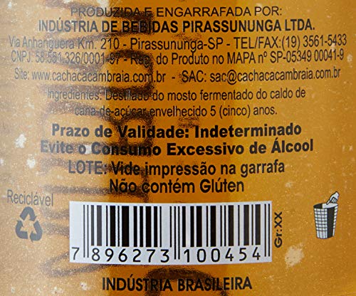 Cachaca Cambraia Extra Premium 5 Anos 750ml