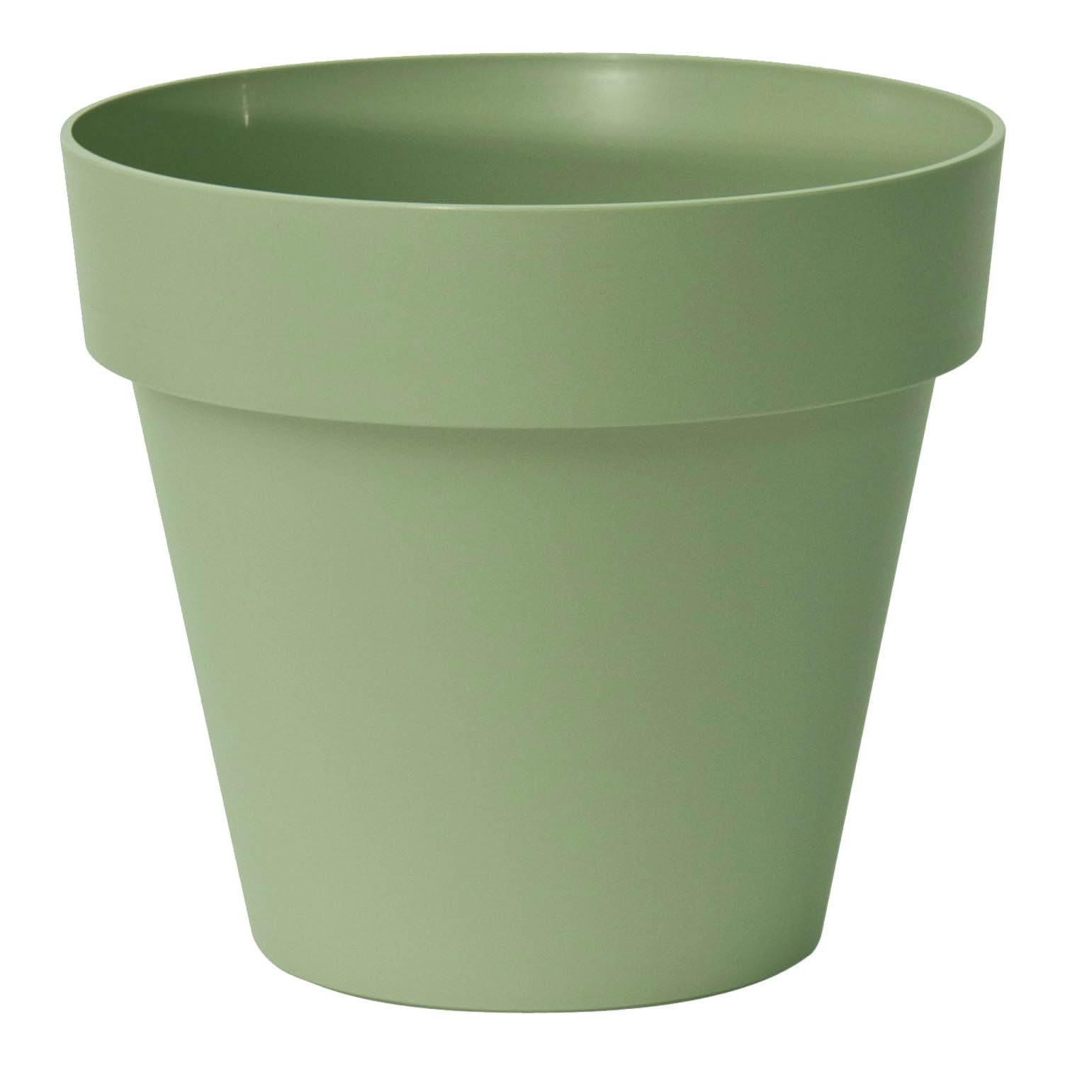 Euro3plast MITU Blumentopf mit Untersetzer in rund aus Kunststoff in den Farben Anthrazit Taupe oder Rosmarin für den Innen- und Außenbereich, 10 Größen zur Wahl (Rosmarin, 60 cm)