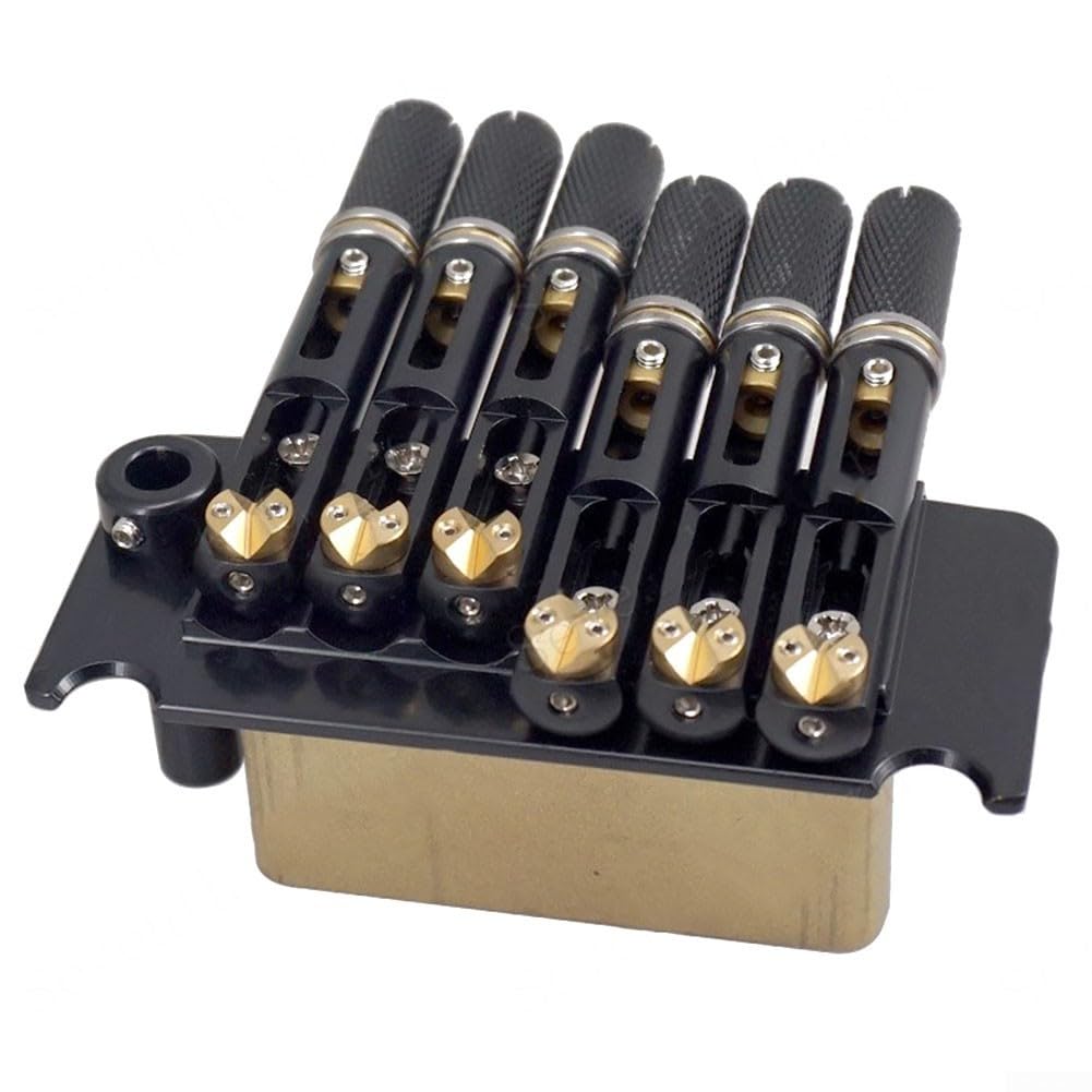 Juego de trémolo de puente de guitarra sin cabeza de metal con tornillos de cordal para reemplazo y reparación de piezas de guitarra eléctrica de 6 cuerdas