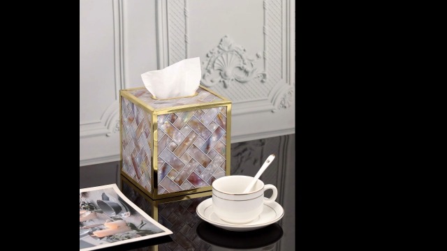 Black Tissue Box Cover,KEZNGUU Tissue Box Holder with Magnetic