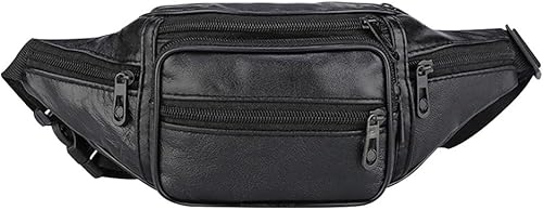 Riñonera multifuncional con correa extra ajustable, múltiples bolsillos, bolsa deportiva para correr, senderismo, viajes y uso diario, Negro -,