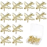 40 Pièces : 40 épingles à punaises avion. Chaque punaise mesure 2 cm (0,79 in) de large, 1,95 cm (0,77 in) de long et 1,3 cm (0,51 in) d'épaisseur, idéales pour décorations en quantité et utilisation à long terme.