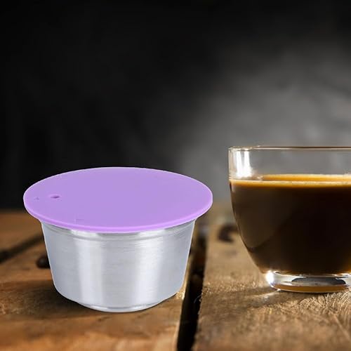 Miniatura 6 de Taza de cápsula de café recargable reutilizable de acero inoxidable apta para cafetera Dolce Gusto (morado)