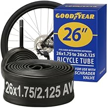 Goodyear Bicycle Inner Tube - Durable 26 Inch Bike Tube with Butyl Rubber - Schrader Valve for Quick Inflation - Easy Installation and Reliable Performance - 26 X 1.75/2.125