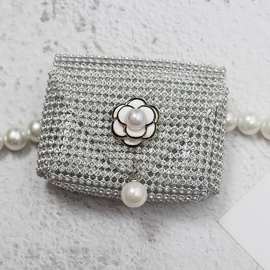 Belt Women's embellished dress with skirt Pearl waist chain accessory Fanny pack Rhinestone mini bag3