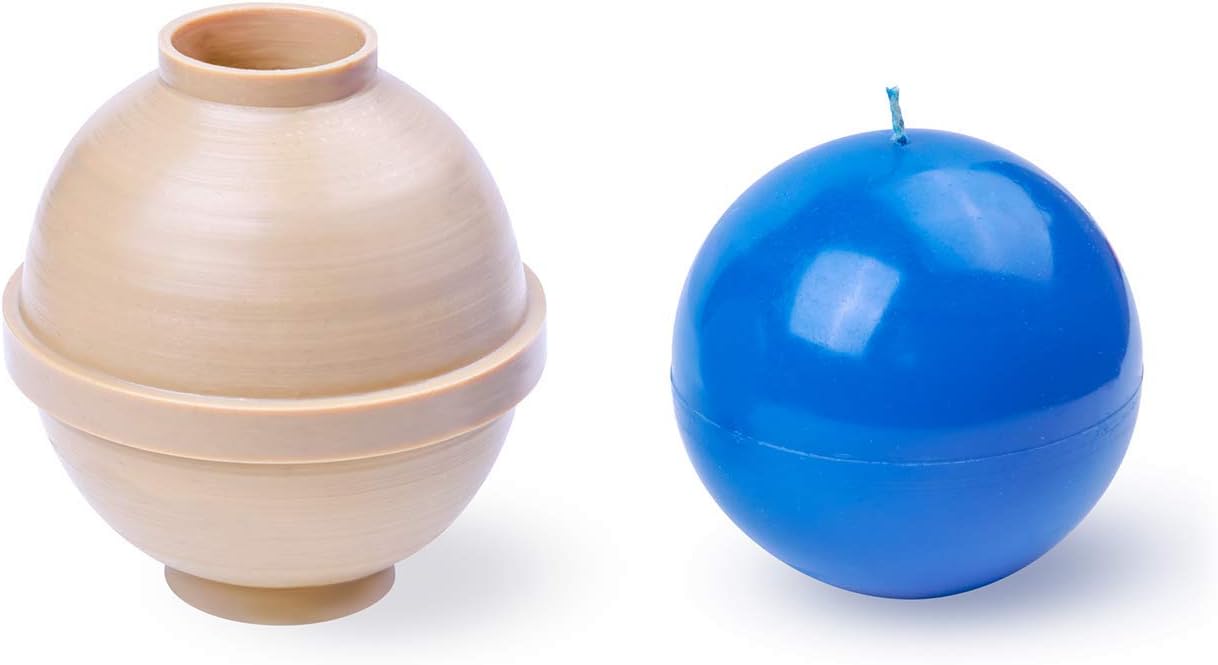 Candle ShopBall Diameter: 3.9 in - Sphere - 30 ft. of Wick Included as a Gift - Plastic Candle molds for Making Candles