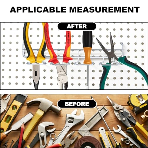 Mdeoosky FUSBXT561 6 Pieces Pegboard Screwdriver Holders, Peg Board Tool Utility Hooks, Stainless Steel Pegboard Plier Holders thumb #7