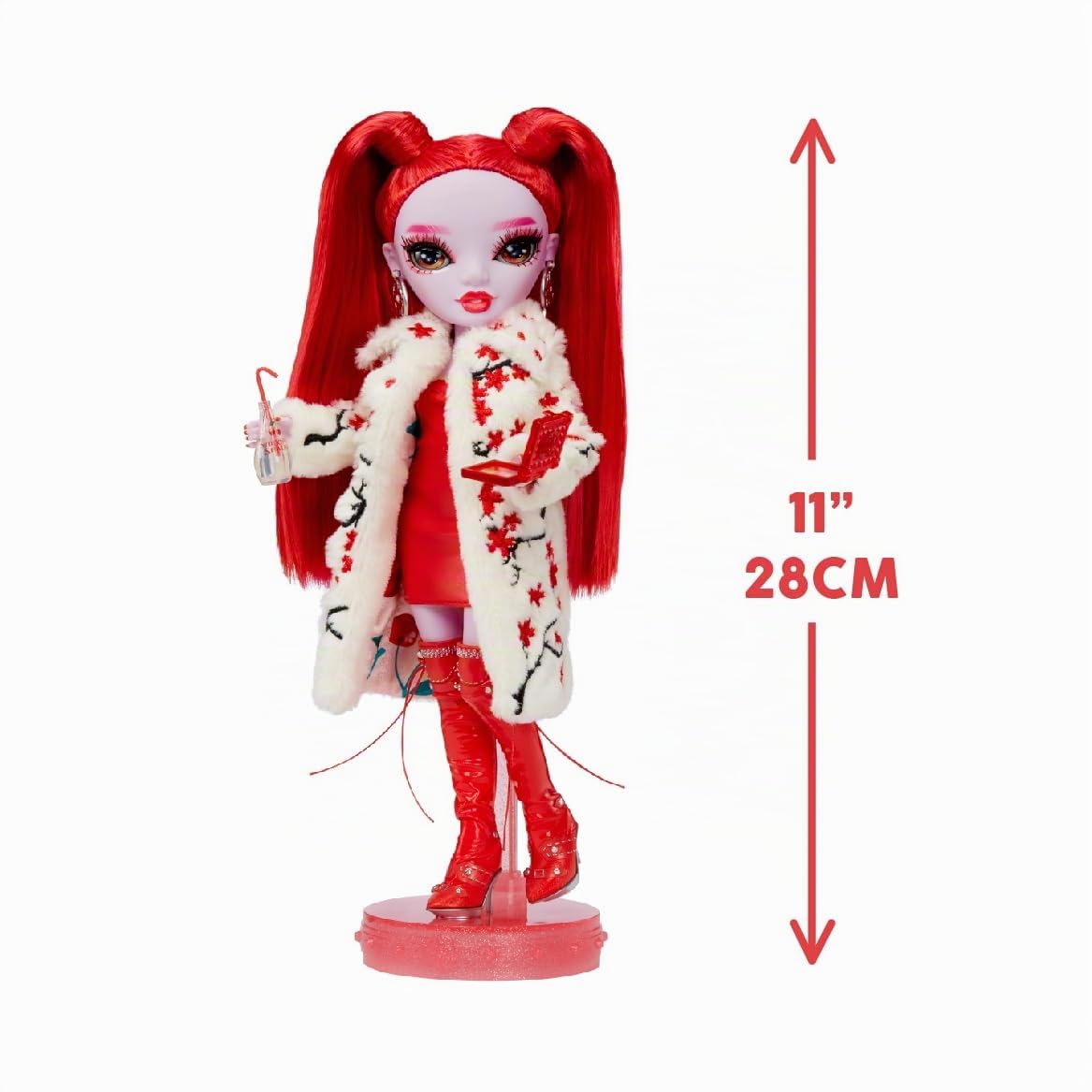 Rainbow High Shadow High Serie 3 - Rosie Redwood - Rote Modepuppe - Modisches Outfit, Extra-Langes Haar und mehr als 10 Bunte Spielaccessoires - Ideal für Kinder von 4-12 Jahren und Sammler