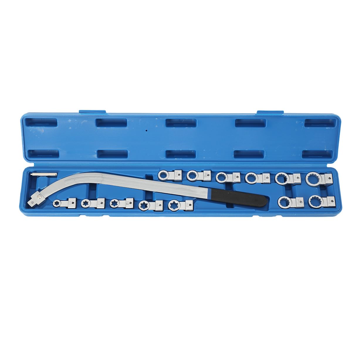 Lot de 15 outils de tendeur de courroie auxiliaire, clé universelle pour courroie de distribution, poulie de serrage, clé à molette avec loquet, 5 adaptateurs Torx, 8 adaptateurs douze pans