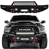 VISIDA Compatible with 2015-2016-2017-2018 RAM 1500 Rebel Front Bumper Textured Black Steel with Light and D-ring