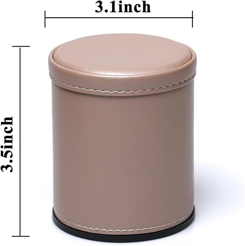 Miniatura 5 de Juego de dados de cuero sintético, cuero de oro rosa y terciopelo de niebla lila, taza de dados profesionales con 6 dados de puntos negros para