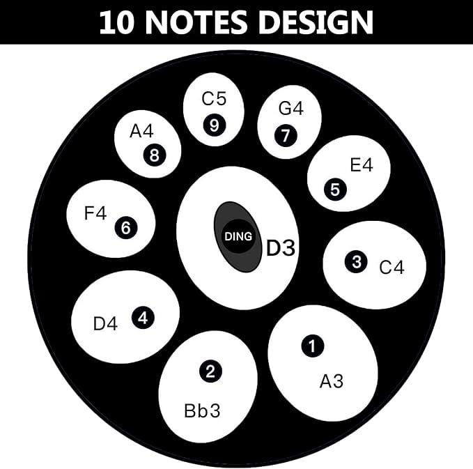 Instrument bębenkowy Handpan, 22-calowy bęben Handpan w instrumentach perkusyjnych d-moll, Stalowy bęben ręczny z miękką torbą na Handpan, 2 młotki do Handpan, Handpan na stojaku, Do uzdrawiania dźwię