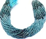 Jaipur Gems Mart Extrem seltene natürliche Grandidierit 3mm-4mm facettierte Rondelle-Perlen | 13-Zoll-Strang | Grandidierite Halbedelstein Handgeschliffene Rondelle