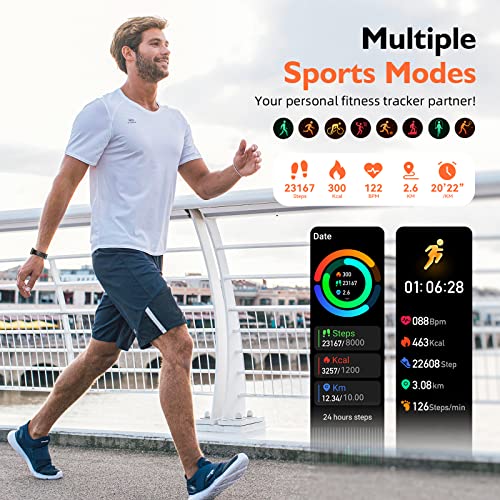 LBSAU-Smart-Watch-for-Men-Women-AnswerMake-Call-Built-in-Alexa-157-HD-Touch-Screen-IP67-Waterproof-Sport-Fitness-Tracker-with-Heart-Rate-Monitor-Pedometer-Smart-Watches-for-iPhones-AndroidBlack