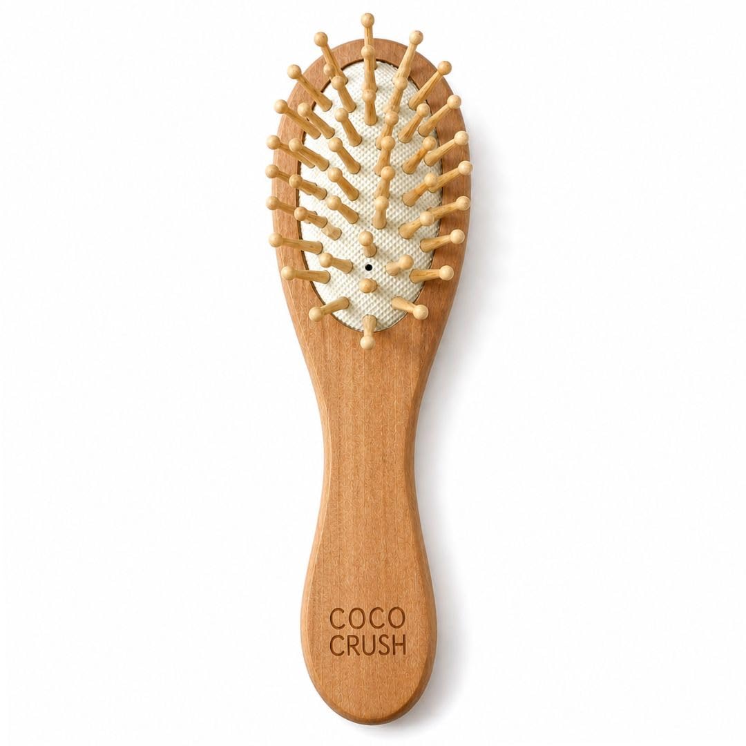 Coco Crush Baby Bamboo Neem Hair Brush | Extra Soft Bristles for Newborns, Toddlers & Kids, 0+ years | Anti-Static, Tangle-Free, Eco-Friendly & Chemical-Free | Gentle Daily Detangler Comb | 1pc-image-23