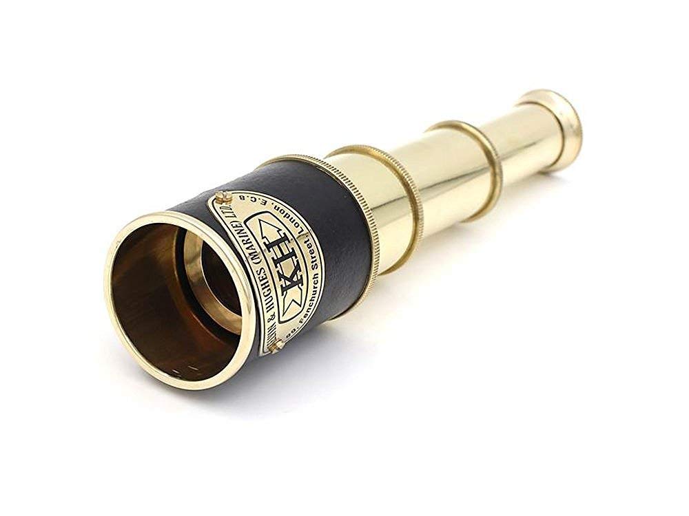 Mahira Nautical Kelvin Hughes London Telescope Royal Antique Look Vintage Pirate Solid Brass A