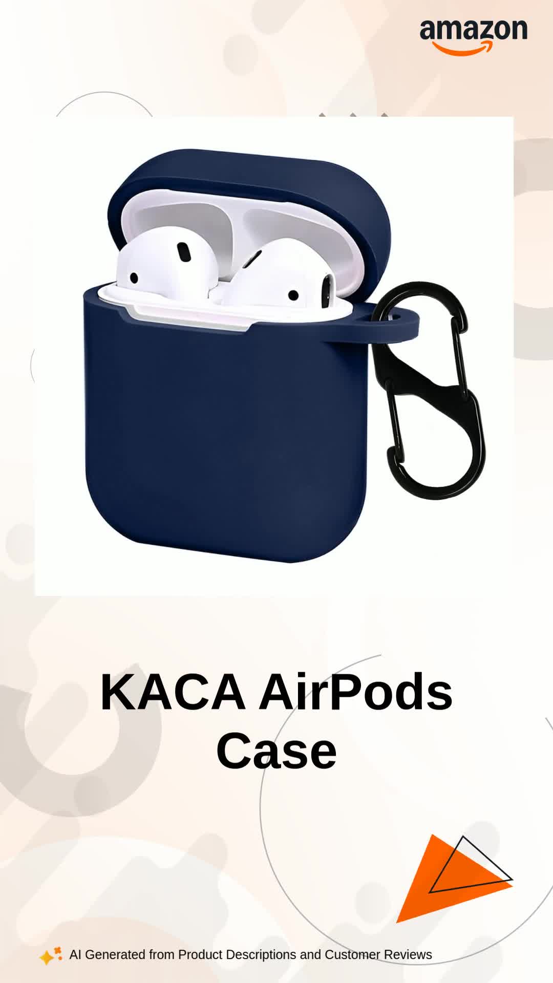 KACA Silicone Soft Case Cover with Keychain for AirPods 1 & 2
