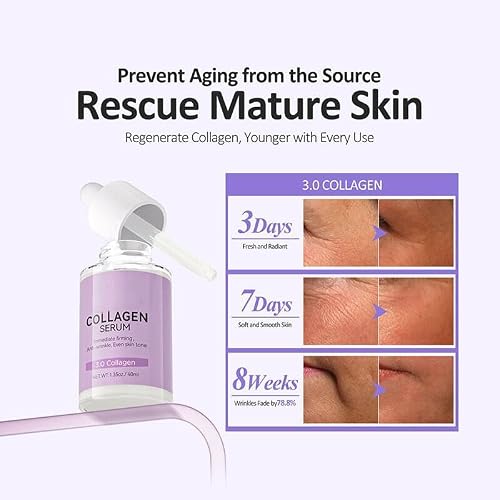 Collagen Serum For Face, Collagen Face Serum For Skin Tightening Helps Lift, Plump, & Firm Sagging Skin, Serums For Skin Care, Anti Wrinkle 1.35 Fl Oz - Thumbnail 2