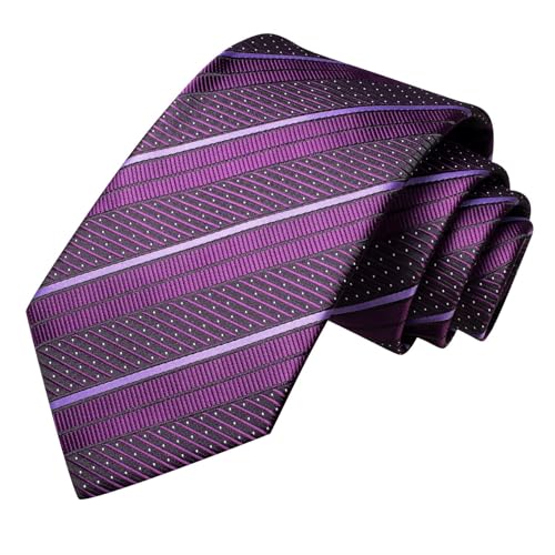 Image of Dubulle Silk Ties Set for Men Formal Paisley Striped Necktie Pocket Square Cufflinks 3PCS Sets Wedding Business Party