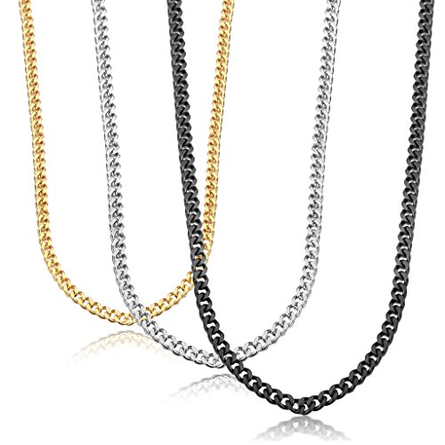Image of Jstyle 3.5mm Gold /Silver /Black Stainless Steel Cuban Link Chain Necklace