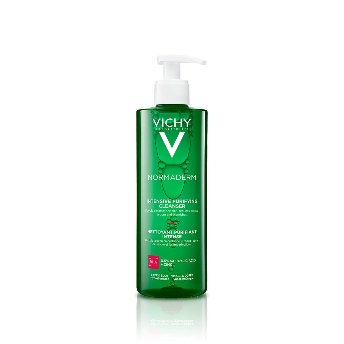Vichy Phytosolution, Gel Detergente Purificante, Per Pelli a Tendenza Acneica, Azione Anti-Imperfezioni, Pelle Levigata, Con Acido Salicilico, Bifidus Probiotico, Rame e Zinco, 400 ml