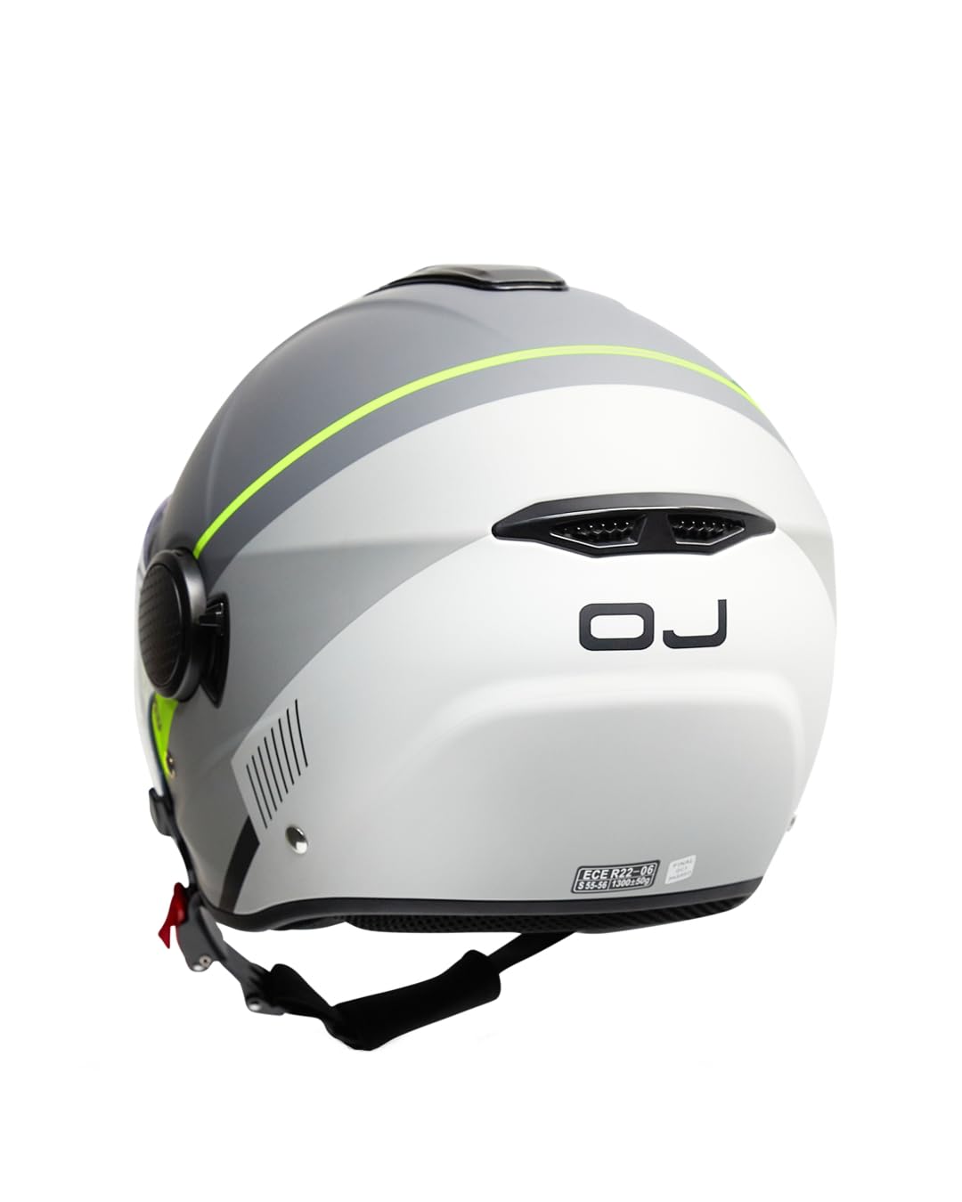 OJ Casco Moto e Scooter - VIAGGIO GREY/YELLOW STRIPE (L)