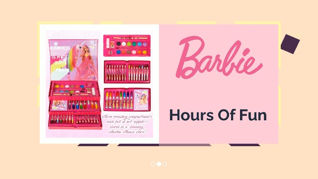 Set Cancelleria Barbie - Custodia Rosa Con Accessori Per Colorare, Prodotto Ufficiale
