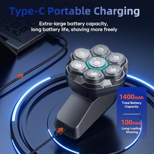 kensen 7D Head Shavers for Bald Men - Dual Speed Bald Head Shavers with LED Display, Elect - image 9