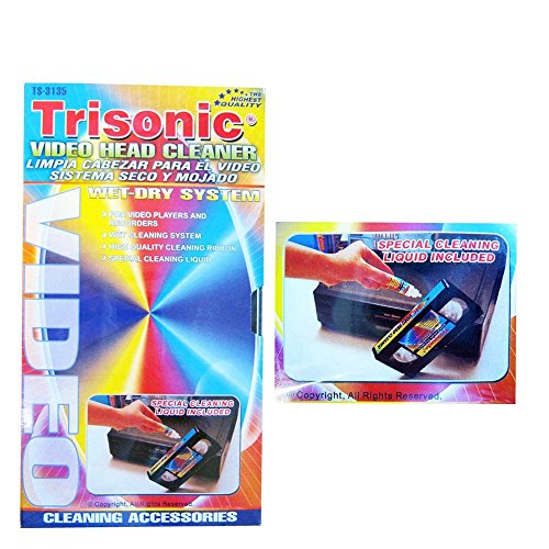 VCR VHS Video Head Cleaner Wet and Dry for Video Recorder and Player/