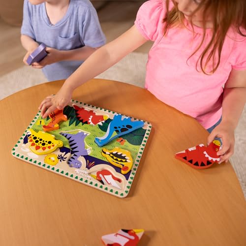 Image of Melissa & Doug Dinosaur Wooden Chunky Puzzle (7 pcs) - FSC Certified (Pack of 12)