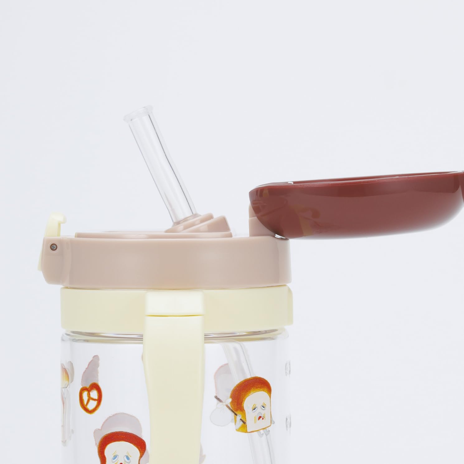 Skater KSHW2N-A Baby Straw Mug, Folding Handle & Shoulder Type, 2-Way Type, 12.5 fl oz (370 ml), For Ages 1 and Up, Pandorobo