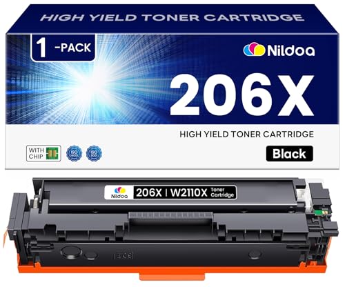 Image of 206X W2110X Toner Cartridge Black with Chip 1 Pack Replacement for HP 206X