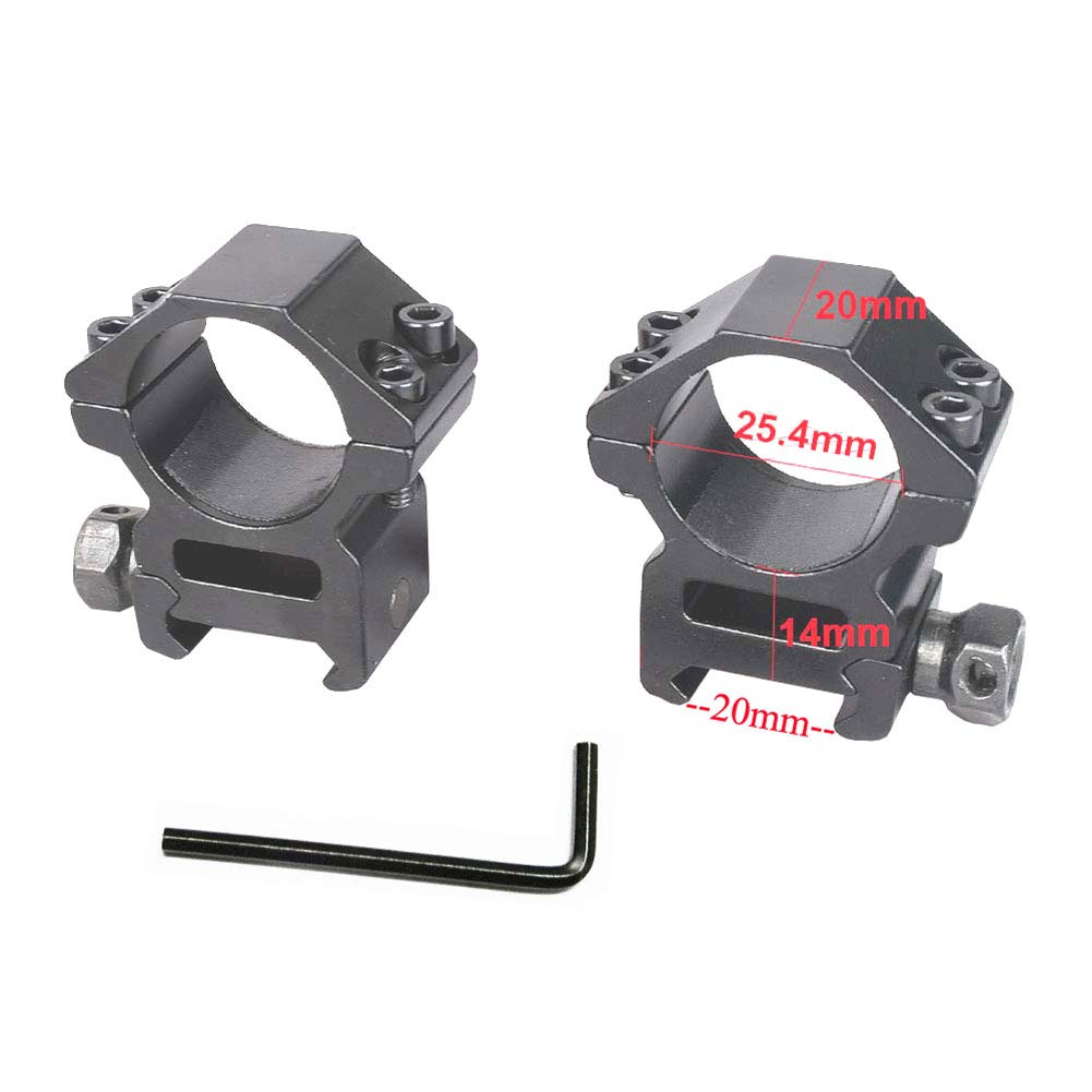 Outletdelocio Montura para Visor Telescópico de 1" de Diámetro y 19-21mm de Anchura de Carril Picatinny