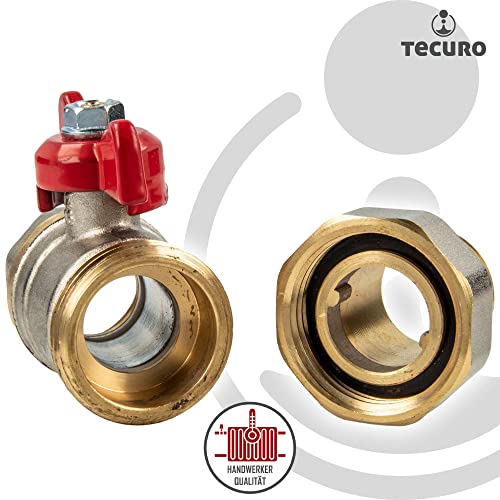 Tecuro Ball Valve with Screw Connection (Flat-Sealing) x Internal Thread - Wing Handle, 1/2 Zoll - Image 4