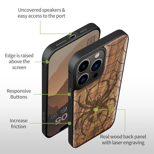 Coque bois iPhone 13 Pro Max Carveit Magsafe en noyer