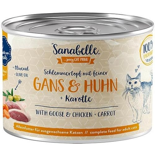 Produktbild von Sanabelle Gans & Huhn Nassfutter für ausgewachsene Katzen - 6 x 180 g